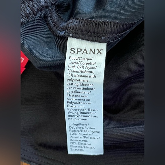 New Anthropologie Spanx Faux Leather Leggings Black Large - Picture 8 of 8